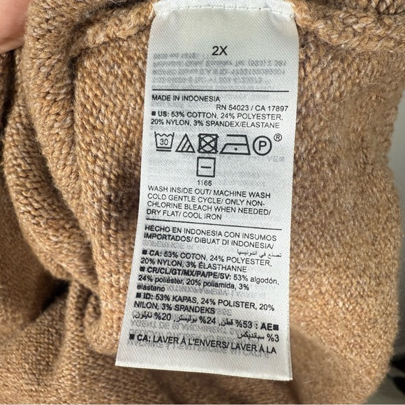 Old Navy SoSoft Brown Off-the-Shoulder Sweater Ribbed Size 2X - Picture 7 of 8